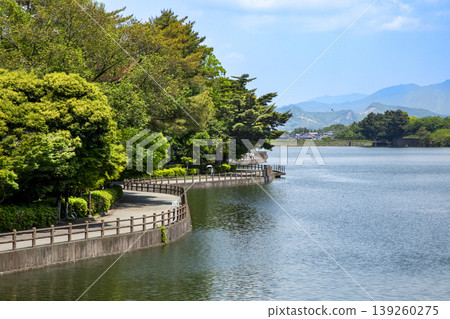 Shiramizu Oike Park and walking trails in Kasuga City, Fukuoka Prefecture Shiramizu Oike Park and walking trails in Kasuga City, Fukuoka Prefecture 139260275
