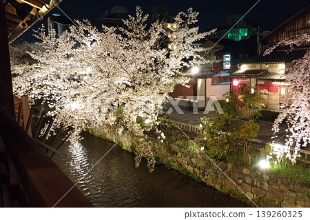 【京都】祇園白川兩岸的櫻花樹美得令人難以置信,而且周圍人山人海。 【京都】祇園白川兩岸的櫻花樹美得令人難以置信,而且周圍人山人海。 139260325