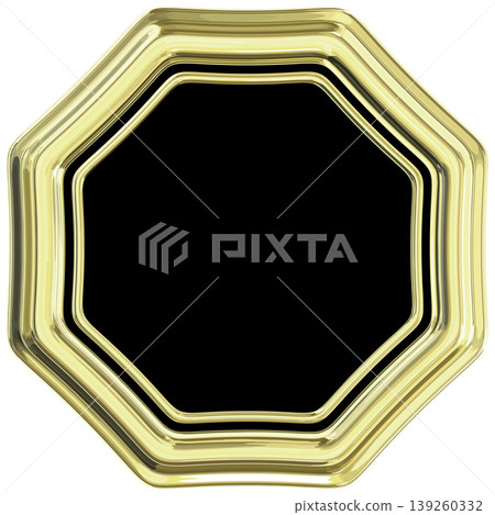 Golden octagonal emblem vector illustration Golden octagonal emblem vector illustration 139260332