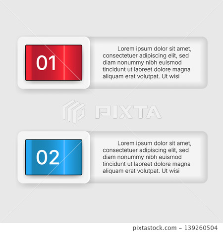 Modern infographic banner template with numbered steps layout Modern infographic banner template with numbered steps layout 139260504