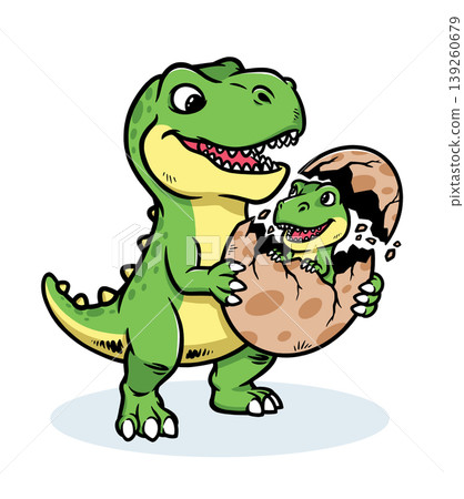 Dino is holding his hatching egg Dino is holding his hatching egg 139260679