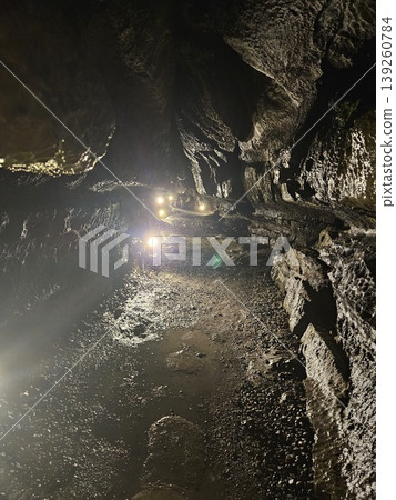 The mystical underground space of the Nippara Limestone Cave, illuminated in a fantastical way. The mystical underground space of the Nippara Limestone Cave, illuminated in a fantastical way. 139260784