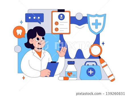 Dentist Vector Illustration featuring Dental Care Check Up Oral Hygiene Tooth Treatment Clinic Equipment Medical Health Design Dentist Vector Illustration featuring Dental Care Check Up Oral Hygiene Tooth Treatment Clinic Equipment Medical Health Design 139260831