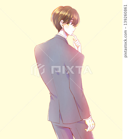 Male office worker in a suit thinking Male office worker in a suit thinking 139260861