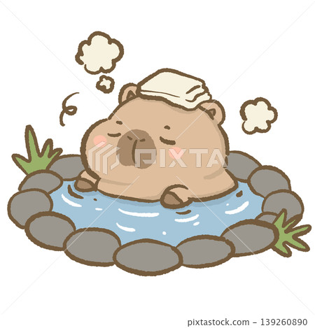 Cute Capybara In Hot Spring Clipart Kawaii Relaxing Onsen Capybara Spa Bath Water Illustration Calm Zen Aesthetic Cute Capybara In Hot Spring Clipart Kawaii Relaxing Onsen Capybara Spa Bath Water Illustration Calm Zen Aesthetic 139260890