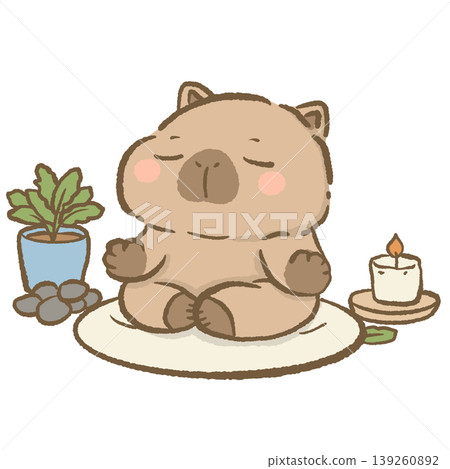 Kawaii Meditating Capybara Clipart Cute Zen Capybara Meditation Yoga Relaxing Animal Mindfulness Spa Calm Illustration Kawaii Meditating Capybara Clipart Cute Zen Capybara Meditation Yoga Relaxing Animal Mindfulness Spa Calm Illustration 139260892