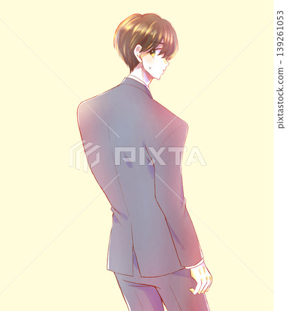 Male office worker in a suit turning around sweating Male office worker in a suit turning around sweating 139261053