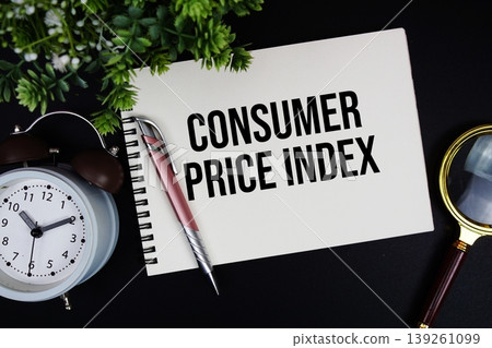 CPI Consumer Price Index text with alarm clock and magnifying glass CPI Consumer Price Index text with alarm clock and magnifying glass 139261099