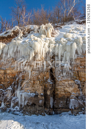 Icicles on the rocks 139261268