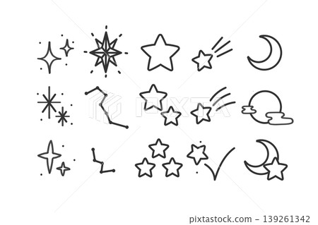 星形線條畫套裝（黑色） 139261342