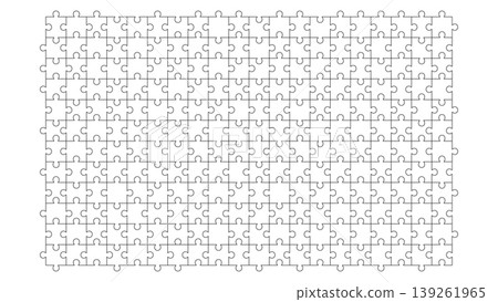 Puzzle seamless pattern, white background, line art, vector illustration 139261965