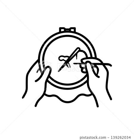 Embroidery Hoop and Stitching Icon 139262034