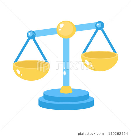 Cartoon style balance scale for school education Cartoon style balance scale for school education 139262334