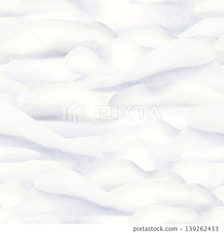 White Snowdrifts watercolor seamless pattern. Hand drawn snow hills for winter landscape designs and Christmas greetings. North pole wintertime nature repeat background 139262433