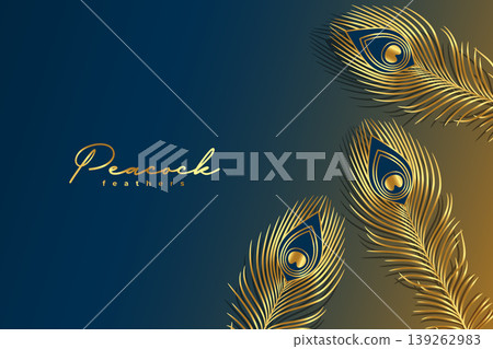 artistic golden peacock feather background design artistic golden peacock feather background design 139262983