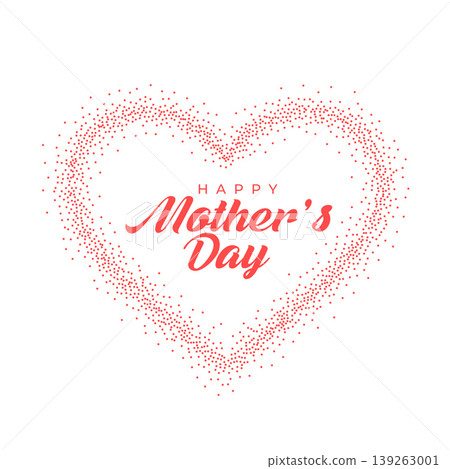 artistic pink stippled heart silhouette for mothers day celebration 139263001