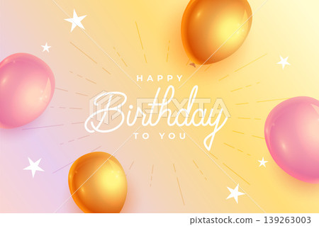 beautiful birthday greeting card with 3d balloons design beautiful birthday greeting card with 3d balloons design 139263003