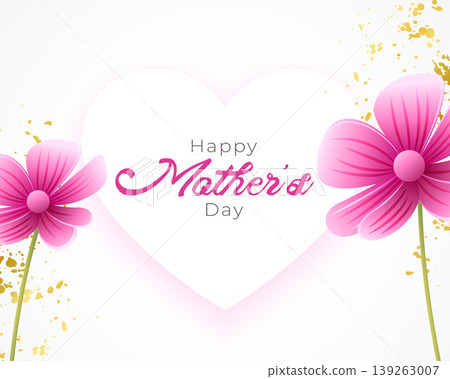 beautiful happy mothers day heart background with flower design beautiful happy mothers day heart background with flower design 139263007