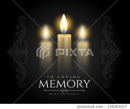burning memorial candles vector rest in peace black background burning memorial candles vector rest in peace black background 139263027