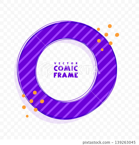comic box frame element on transparent background 139263045
