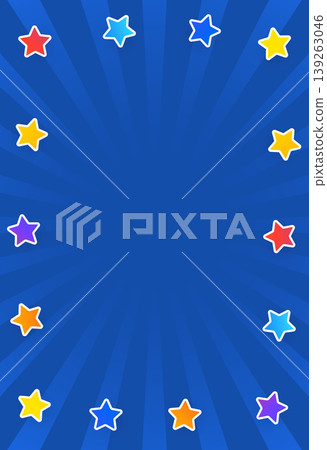 cute colorful stars frame blue background with text space cute colorful stars frame blue background with text space 139263046