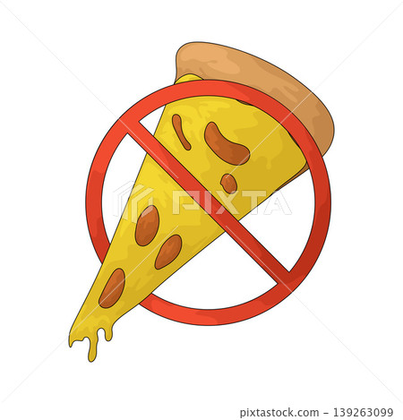 Illustration of Pizza Slice Ban Illustration of Pizza Slice Ban 139263099