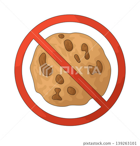 Illustration of Cookie Ban Illustration of Cookie Ban 139263101