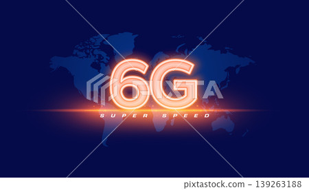 glowing neon 6g global internet network backdrop 139263188