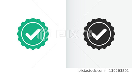 green black circular check mark tick in set green black circular check mark tick in set 139263201