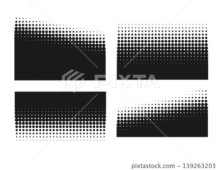 halftone dotted gradient banner set in different style halftone dotted gradient banner set in different style 139263203