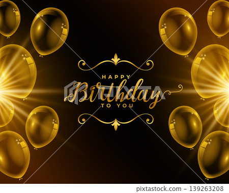 happy birthday shiny background with glossy balloons design happy birthday shiny background with glossy balloons design 139263208