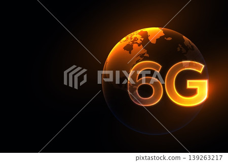 high speed luminous 6g wireless network symbol for global connectivity 139263217