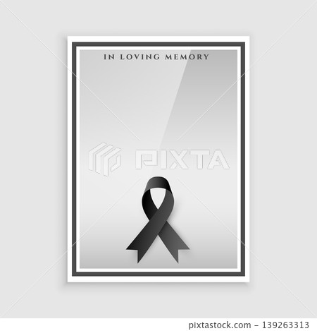in loving memory funeral card with black mourning ribbon in loving memory funeral card with black mourning ribbon 139263313