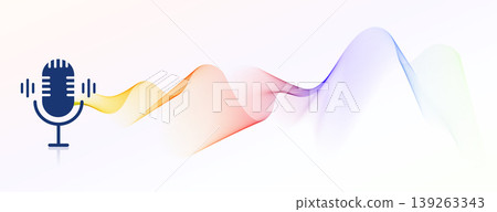podcast audio microphone logo with frequency tone podcast audio microphone logo with frequency tone 139263343