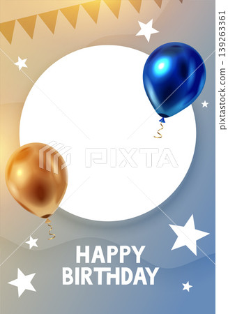realistic happy birthday frame poster with image space realistic happy birthday frame poster with image space 139263361
