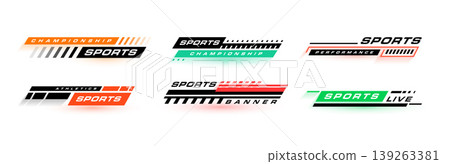 set of lower third live sports news titles element 139263381
