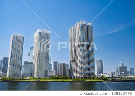 View of Harumi from Harumi Bridge Park, Koto Ward, Tokyo 139263778