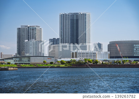 View of Toyosu from Harumi Bridge Park, Koto Ward, Tokyo 139263782