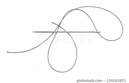 sewing needle close-up on white isolated background sewing needle close-up on white isolated background 139263851