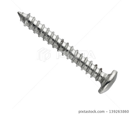 Construction screw close-up on a white isolated background Construction screw close-up on a white isolated background 139263860