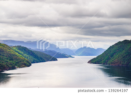 Fjord landscape, Saudafjord in Norway Fjord landscape, Saudafjord in Norway 139264197