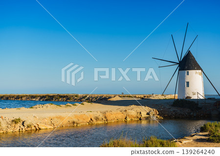 Windmill in San Pedro del Pinatar, Spain 139264240