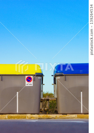 Industrial big garbage bin outdoors 139264534