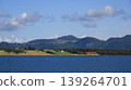 Dark blue sea, green meadows and mountains in Rogaland, Norway. 139264701
