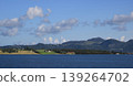 Blue sea, agricultural land and mountains in Rogaland, Norway. 139264702