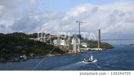 Construction site of the new Sotra Bridge, Bergen, Norway. Construction site of the new Sotra Bridge, Bergen, Norway. 139264705
