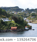 Houses near Bergen seen from the ferry, Norway. 139264706