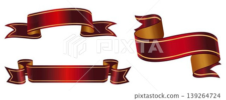 Red gold award ribbon banners for text. Blank Red ribbons with gold edging with golden frame. Award Ribbon Collection Pack Template. Collection of Different Empty Red with Gold Ribbon, Label Design. Red gold award ribbon banners for text. Blank Red ribbons with gold edging with golden frame. Award Ribbon Collection Pack Template. Collection of Different Empty Red with Gold Ribbon, Label Design. 139264724