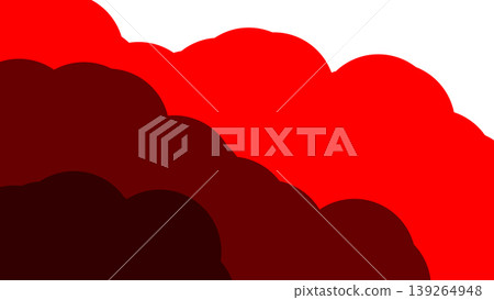 Abstract background featuring layered red and dark burgundy curved shapes resembling clouds or waves. Abstract background featuring layered red and dark burgundy curved shapes resembling clouds or waves. 139264948