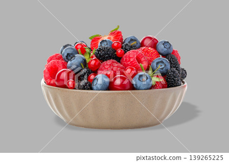 Bowl filled with various berries ready to eat or serve 139265225
